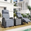 Outdoor Rattan Two-person Combination With Coffee Table, Adjustable, Suitable For Courtyard, Swimming Pool, Balcony - 2 of 4