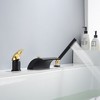 SUMERAIN Roman Bathtub Faucet 3 Hole Deck Mount High Flow Waterfall Tub Filler Black and Gold Finish - 3 of 4