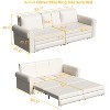 GDFStudio Mary Multi-Functional 93.7" Faux Leather Convertible King Size Sofa Bed with Nailhead Trim - 3 of 4