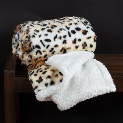 Hastings Home Fleece Blanket Throw - 50" x 60", Tiger Print