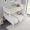 Twin over Full Bunk Bed with Ladder – Wooden Frame with High Guardrails for Kids – No Box Spring Needed – Sturdy and Space-Saving – White - 4 of 4