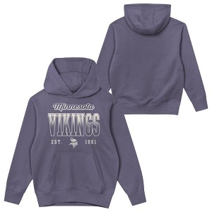 NFL Minnesota Vikings Girls' Washed Fleece Hooded Sweatshirt - 1 of 3