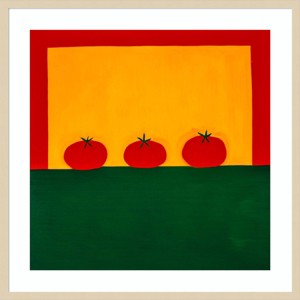 33" x 33" Tomatoes by Cristina Rodriguez Wood Framed Wall Art Print - Amanti Art: Giclee Kitchen Decor - 1 of 4
