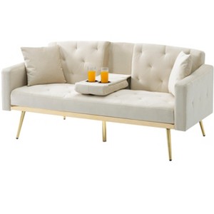 DOMETOUR 67.7 Inches Futon Sofa Bed, Modern Convertible Sofa Bed for Living Room Bedroom - 1 of 4