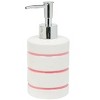 Home Mart Goods White Pink Striped Dolomite Bathroom Accessories Set - Soap Dispenser, Soap Dish & Tumbler - 3 of 4