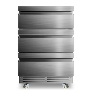 Velivi 24 Inch Upgraded Three-Drawer Beverage Fridge, Weather Proof Outdoor Stainless Steel - 1 of 4