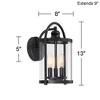 John Timberland Avani Modern Outdoor Wall Light Fixture Black Lantern 13" Clear Cylinder Glass for Post Exterior Barn Deck House Porch Yard Patio Home - 4 of 4