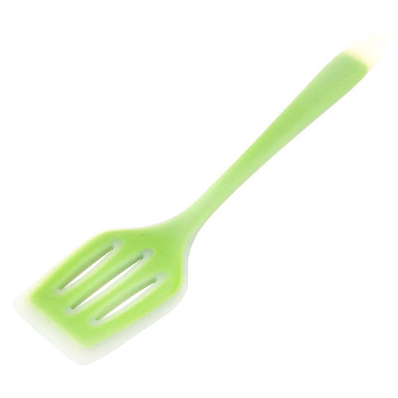 Unique Bargains Silicone Slotted Heat Resistant Egg Pancake Spatulas and Turners Green Clear 1 Pc, 1 of 5
