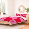 Deny Designs 3pc Queen Angela Minca Grid Pattern Hearts Duvet and Sham Set - 2 of 4