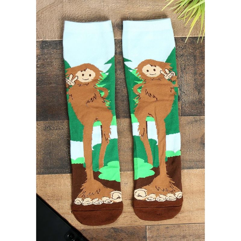 HalloweenCostumes.com One Size Fits Most  Bigfoot-Socks, Green/Green/Brown, 3 of 6