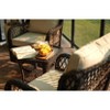3 Piece Outdoor Patio Set, Wicker Rocking Bistro Set with 2 Swivel Chairs & Tempered Glass Top Table - 4 of 4
