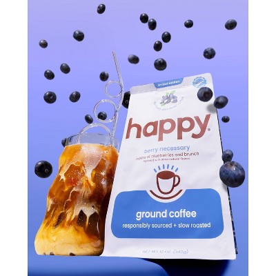 Happy Blueberry Flavored Medium Roast Ground Coffee - 12oz