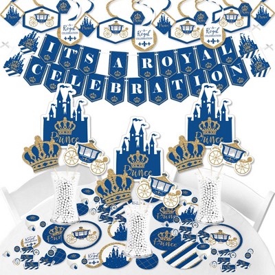 Big Dot of Happiness Royal Prince Charming - Baby Shower or Birthday Party Supplies - Banner Decoration Kit - Fundle Bundle