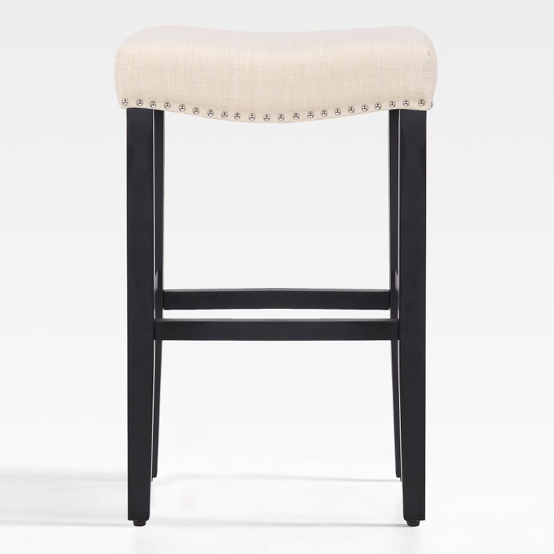 WestinTrends 29" Upholstered Backless Saddle Seat Bar Stool, 1 of 4