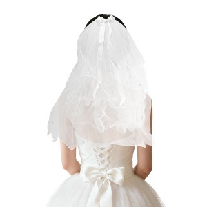 Unique Bargains Hair Clip Wedding Veil White 1 Pc - 1 of 4