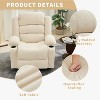 Manual Recliner Chair,Wide Overstuffed Breathable Fabric Lounge Chair with Pull Tab,3 Angle Modes,2 Cup Holders,Side Pockets,Single Sofa Living Room - 4 of 4