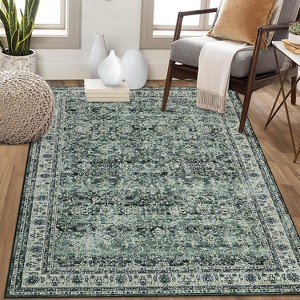 Runner Washable Vintage Floral Entryway Rug Soft Low Pile Non-Slip Non-Shedding Oriental Distressed Rug Hallway Laundry - 1 of 4