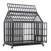 LAOTIES Heavy Duty Dog Crate,Escape-Proof Large Kennel With Lockable Wheels,Removable Trays,Front And Roof Doors,Indoor And Outdoor Use - 4 of 4