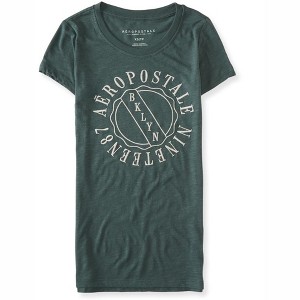 Aeropostale Womens Bklyn Nineteen 87 Embellished T-Shirt, Green, X-Small - 1 of 2