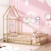 Safstar Twin Size House Floor Bed w/House-shaped Headboard Clothes Hanger without Slats - 4 of 4