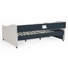 Lyngins Daybed,Upholstered Button Tufted Sofa Bed with 2 Drawers,Waved Shape Arms with Copper Nail,Bed Frame for Bedroom,Living Room - 4 of 4