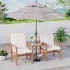 EROMMY Acacia Wood Loveseat With Table, 3 Pieces Patio Furniture Set, Outdoor Patio Loveseat With Coffee Table - 4 of 4