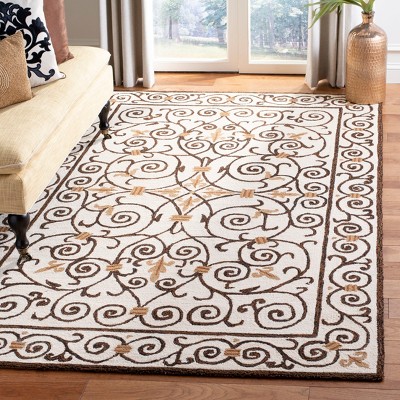 Ivory Wool Handmade Round Comfort Area Rug - 45in