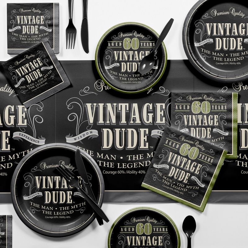 Vintage Dude 60th Birthday Party Supplies Kit, 1 of 8