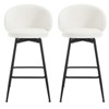 Bekrvio 30" Bar Height Stools - Swivel Velvet Barstools with Back, Modern Upholstered High Chairs for Kitchen Counter, Home Pub - 3 of 4