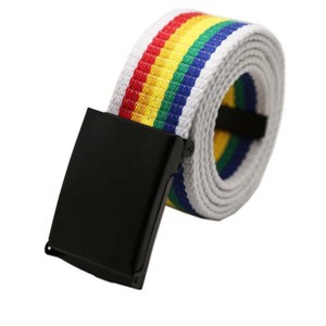 Unique Bargains Neutral Canvas No Holes Slide Buckle Adjustable Waist Belt 1 Pc - 1 of 4