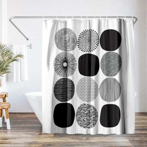 New shops Envogue Home Designer Shower Curtain Embossed Geometric Pattern White Cotton