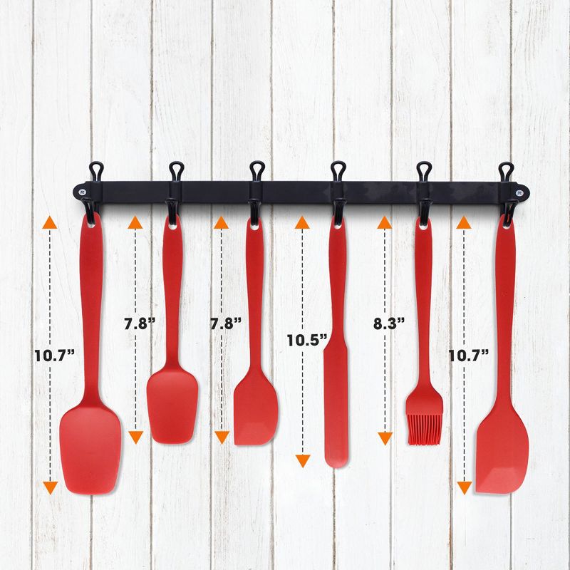 Cheer Collection Set of 6 Silicone Spatula for Nonstick Cookware (Red), 5 of 11