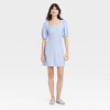 Women's Linen Short Sleeve Mini Sundress - A New Day™ - 3 of 3