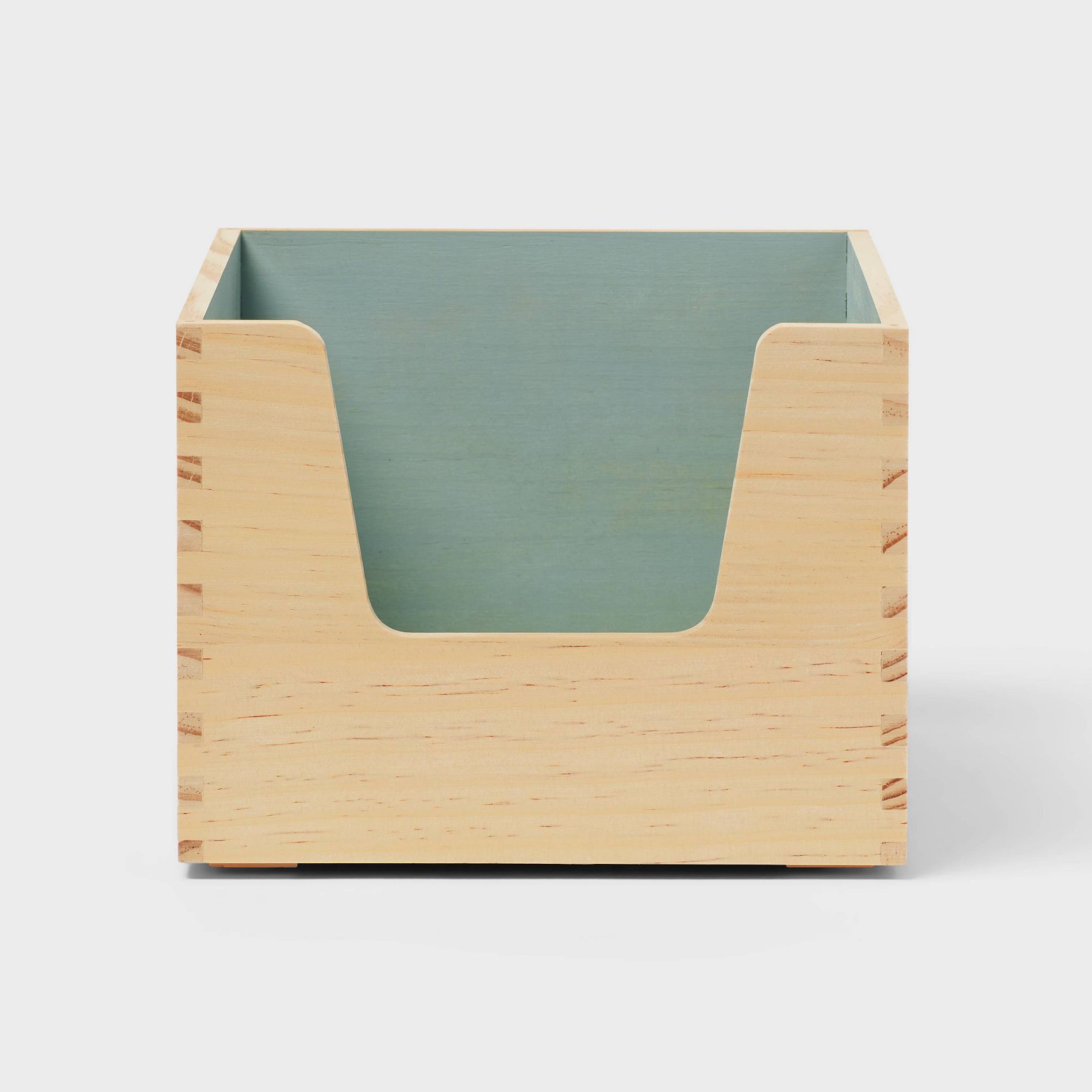Small Stackable Kids' Wood Storage Bin Green - Pillowfort™