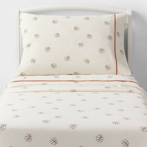 Basketball Kids' Cotton Sheet Set - Pillowfort™ - 1 of 4