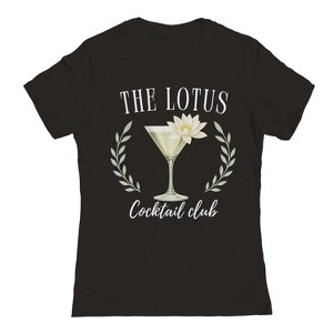Rerun Island Women's Lotus Cocktail Club Luxury Paradise Drama Short Sleeve Graphic Cotton T-Shirt - 1 of 4