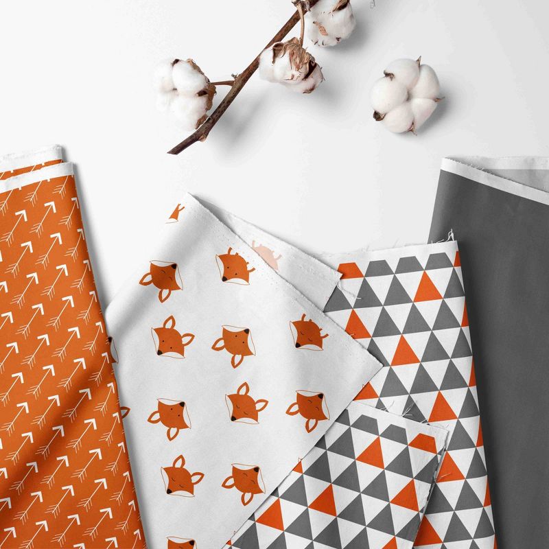 Bacati - Foxes Orange Gray 3 pc Toddler Bed Sheet Set, 4 of 8