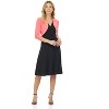 Rekucci Women's Stretch Knit Jersey Bolero Shrug with Ruched Sleeves - 4 of 4