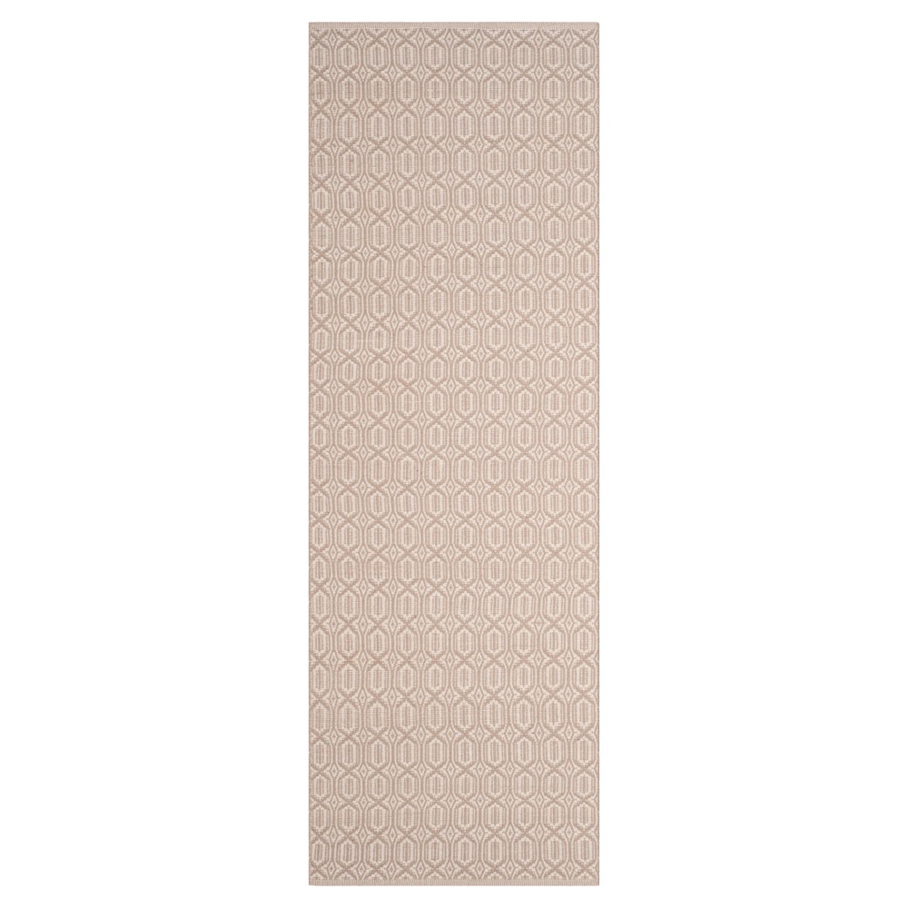 Ivory/Gray Geometric Flatweave Woven Runner 2'3inx8' - Safavieh