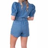 Women's Bubble Short Sleeve Romper - Peach Love - 2 of 4