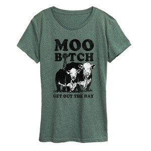 Women's - Instant Message - Moo Bitch Short Sleeve Graphic T-Shirt - 1 of 4