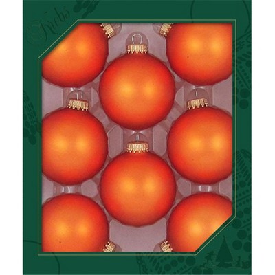 Christmas by Krebs - 67mm / 2.625 Designer Glass Baubles [8 Pieces] - Velvet Garnet Red