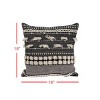 Black Striped Hand Woven 18x18" Cotton Decorative Throw Pillow with Pulled Yarn Accents - Foreside Home & Garden - 4 of 4