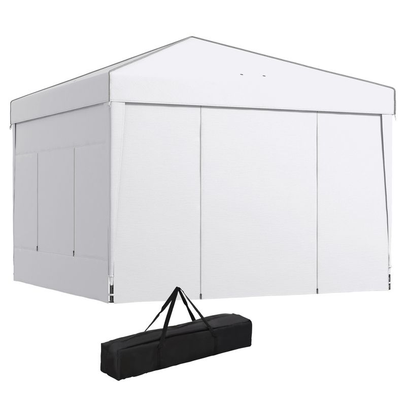 Outsunny 9.7' x 9.7' Pop Up Canopy with Sidewalls, Portable Canopy Tent with 2 Mesh Windows, Reflective Strips, Carry Bag, 4 of 7