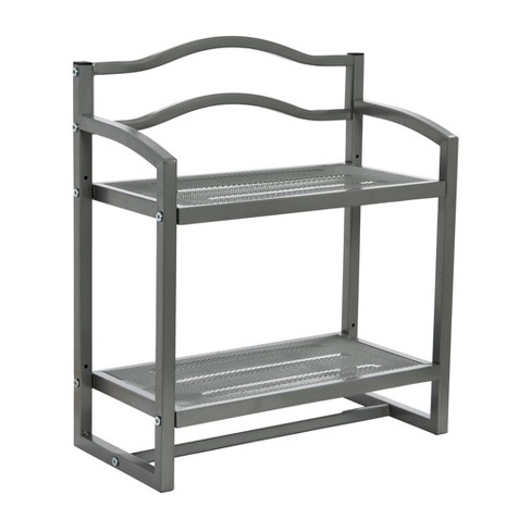 Household Essentials 2 Tier Metal Wall Mount Bathroom Storage Rack ...