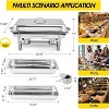 GustoWave 24'' Chafing Dishes for Buffet 2 or 4 Packs, 8 QT Stainless Steel Chafer, Rectangle Servers and Warmers Set with Folding Frame - 3 of 4