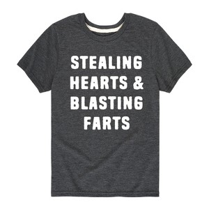 Boys' - Instant Message - Stealing Hearts And Blasting Farts Short Sleeve Graphic T-Shirt - 1 of 4