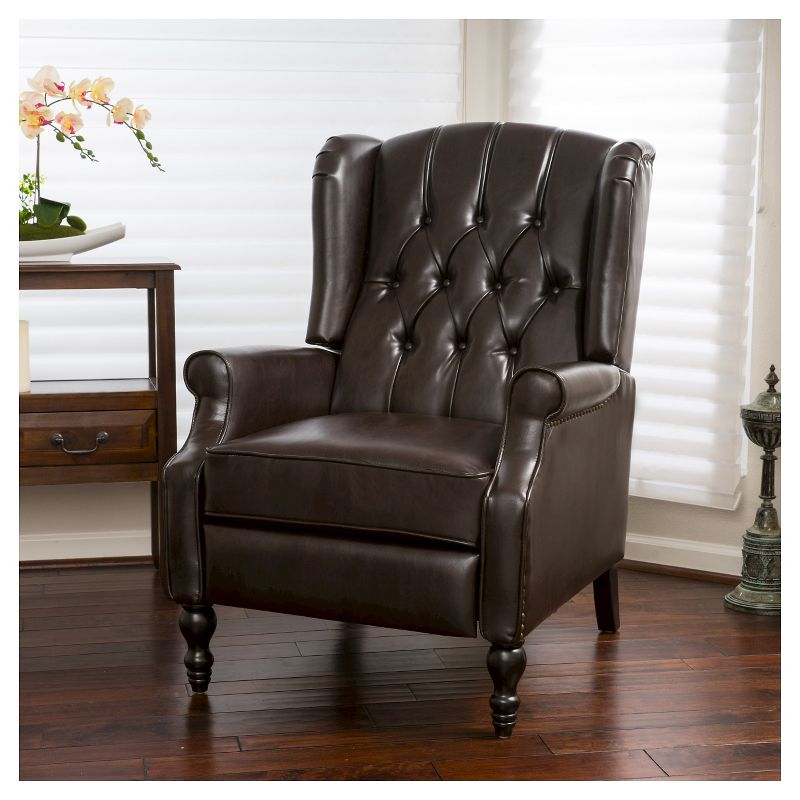 Walter Brown Bonded Leather Recliner Club Chair - Christopher Knight Home, 3 of 8