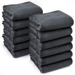 Sure-Max Moving & Packing Blankets - Ultra Thick Pro - 72" x 40" - Professional Quilted Shipping Furniture Pads Black - 12 Pack