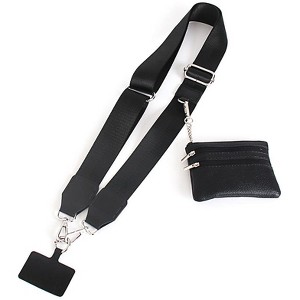 Universal Crossbody Strap for Phone Case with Zippered Pouch, Fashion Neck Lanyard, Detachable Wrist Strap, Compatible with iPhone 16 Pro Max, 15 Plus - 1 of 4